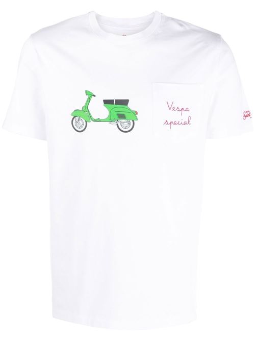 T-shirt uomo MC2 Saint Barth Austin bianca con stampa MC2 SAINT BARTH | AUSTIN04343L